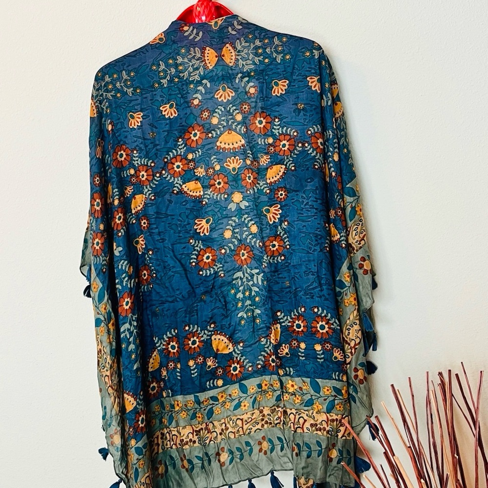 Natural Life Blue Floral Kimono NEW - Picture 13 of 13